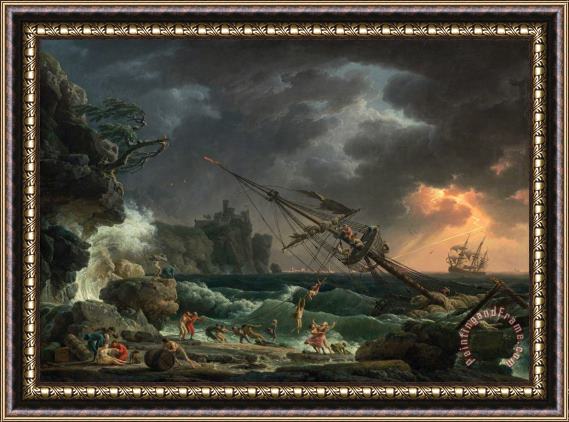 Claude Joseph Vernet The Shipwreck, 1772 Framed Painting