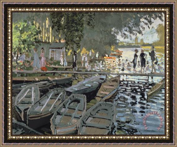 Claude Monet Bathers at La Grenouillere Framed Painting