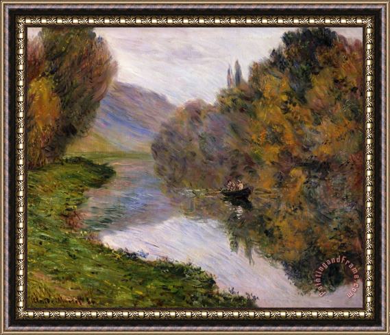 Claude Monet Boat On The Seine Near Jeufosse Framed Print