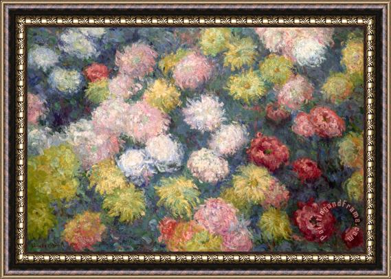 Claude Monet Chrysanthemums Framed Painting