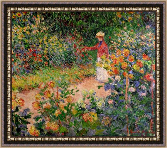 Claude Monet Garden at Giverny Framed Painting