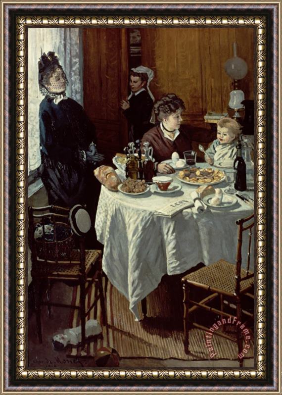 Claude Monet The Breakfast Framed Painting