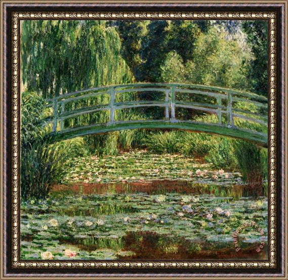 Claude Monet The Japanese Footbridge And The Water Lily Pool, Giverny Framed Painting