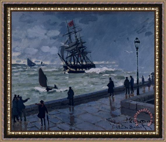 Claude Monet The Jetty at Le Havre in Bad Weather Framed Print