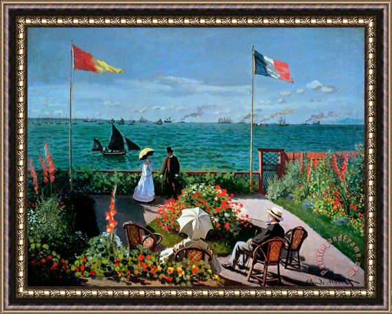 Claude Monet The Terrace at Sainte Adresse Framed Print