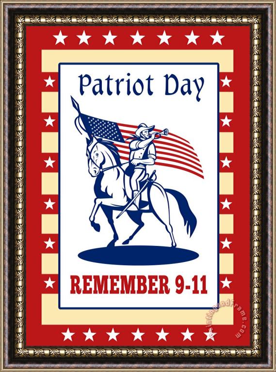 Collection 10 American Patriot Day Remember 911 Poster Greeting Card Framed Print