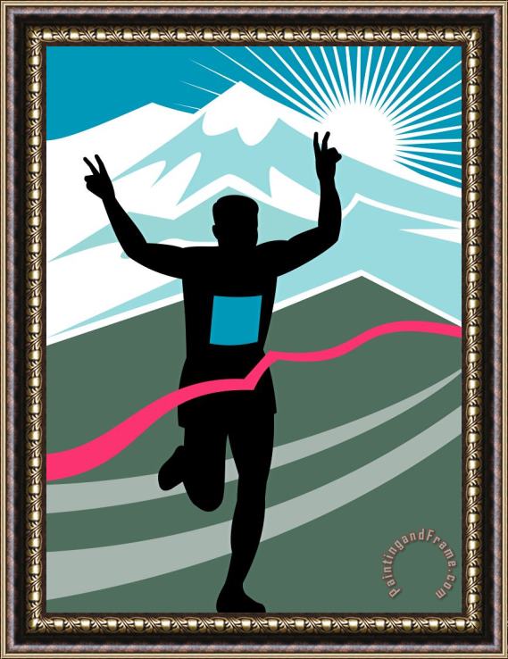 Collection 10 Marathon Race Victory Framed Painting