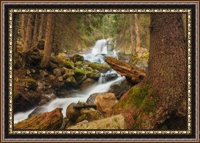 The Waterfall Framed Paintings - Spring Waterfall by Collection 12
