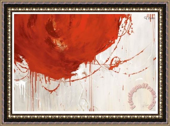 Collection Abstract Hot Red Framed Painting