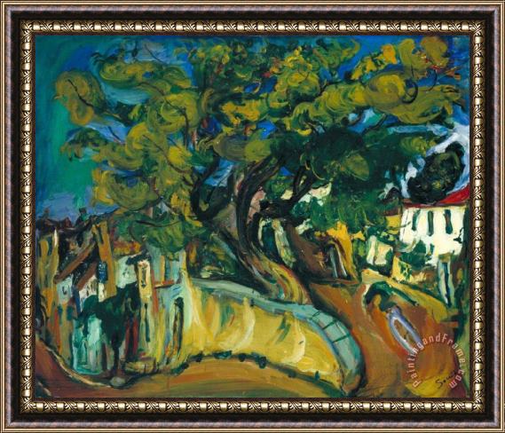 Collection Cagnes Landscape with Tree Framed Painting