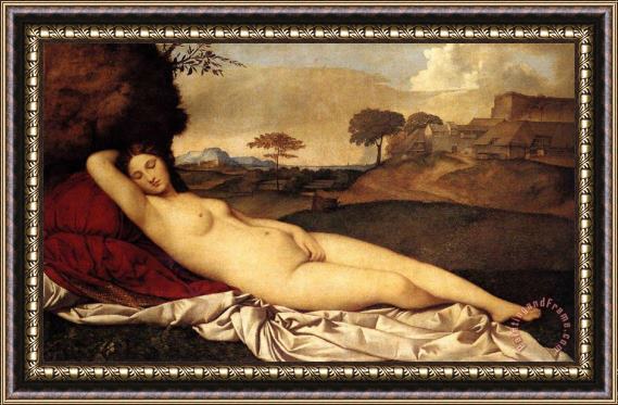 Collection Sleeping Venus Giorgione Framed Painting