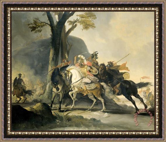 Cornelis Troost Alexander The Great at The Battle of The Granicus Against The Persians Framed Print
