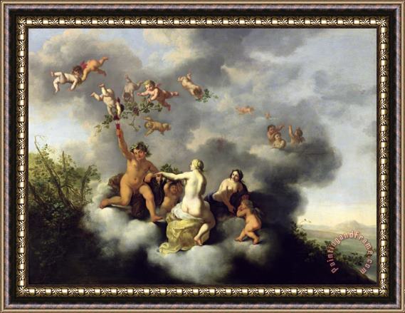 Cornelis van Poelenburgh Ceres Bacchus Venus and Cupid Framed Painting