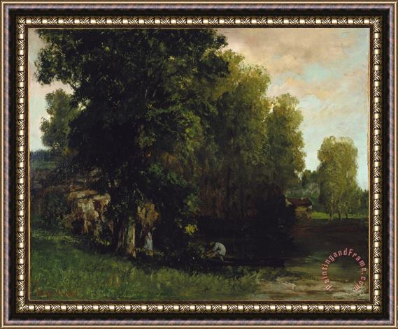 Courbet, Gustave The Edge of The Pool (au Bord De Letang) Framed Print