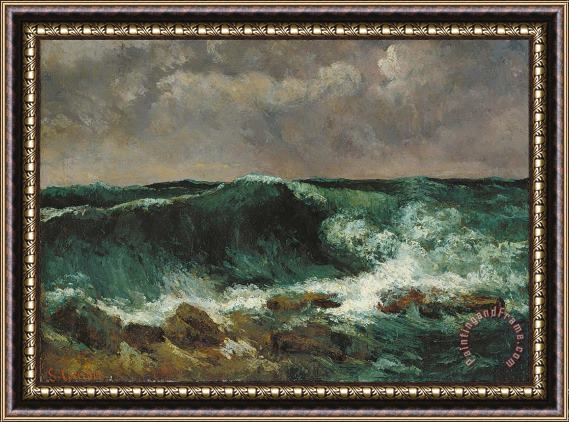 Courbet, Gustave The Wave 2 Framed Painting