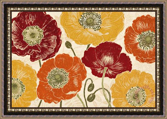Daphne Brissonnet A Poppy's Touch I Spice Framed Painting