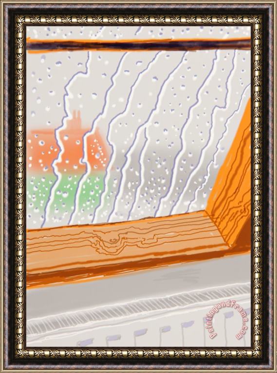 David Hockney Rain on The Studio Window, 2009 Framed Painting