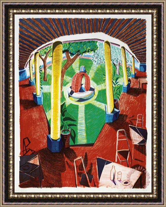 David Hockney View of Hotel Well Iii, From Moving Focus, 1984 85 Framed Print
