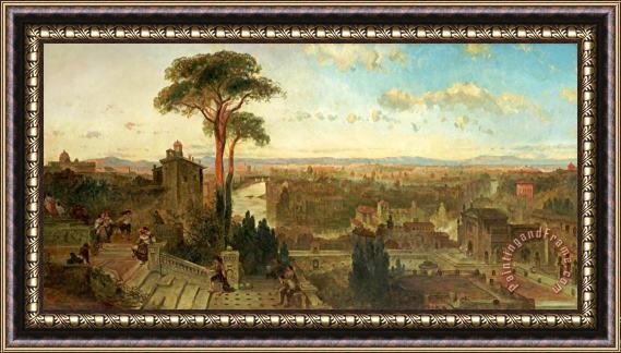 David Roberts Rome Sunset From The Convent of San Onofrio Framed Painting
