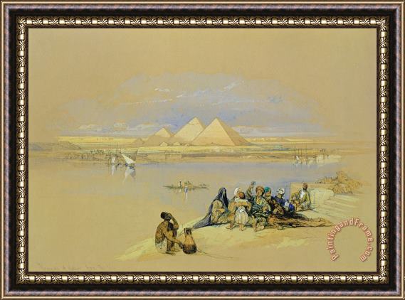 David Roberts The Pyramids at Giza near Cairo Framed Print