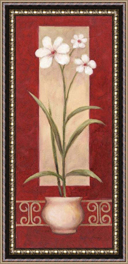 Debra Lake White And Red 1 Framed Painting