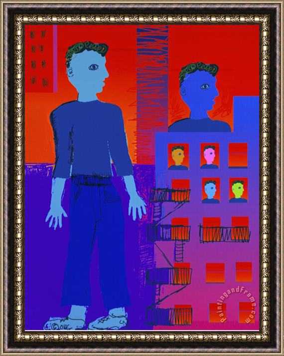 Diana Ong Boys in The City Framed Print