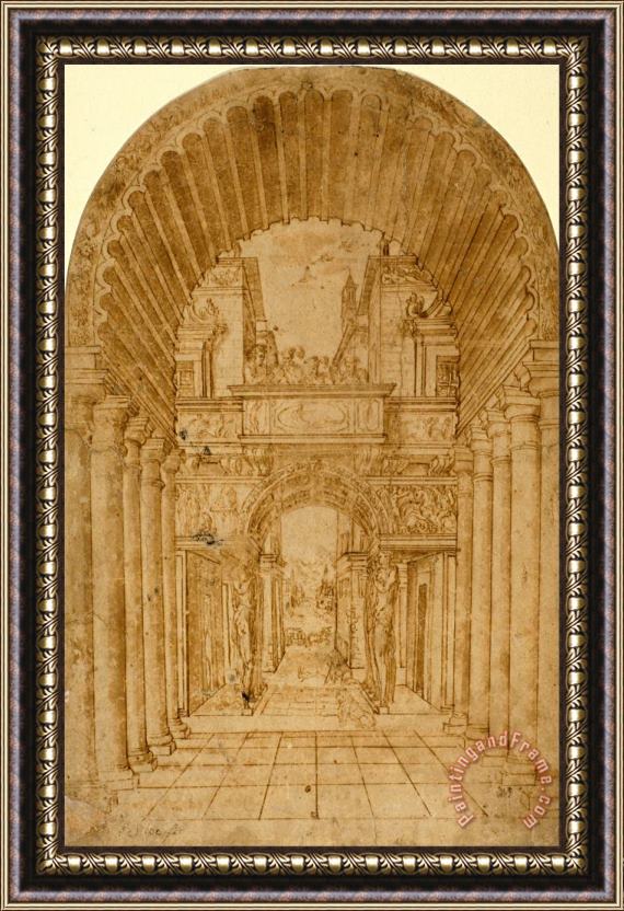 Diego De Siloe Perspective Scenery Framed Painting
