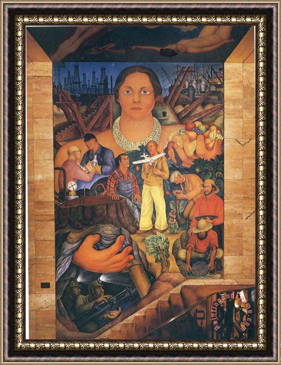 Diego Rivera Allegory of California 1931 Framed Painting
