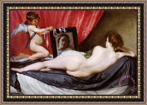 Diego Rodriguez de Silva y Velazquez The Rokeby Venus Framed Painting
