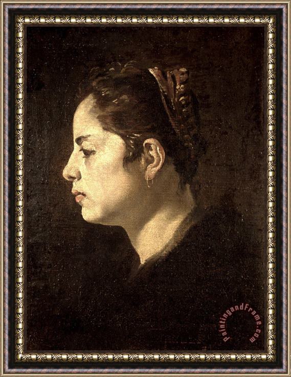 Diego Velazquez Head of a Girl Framed Painting