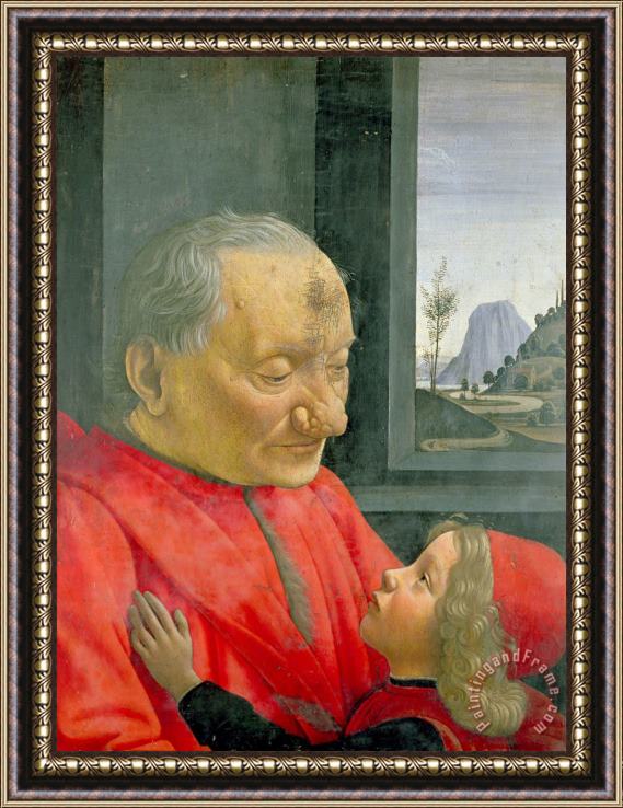 Domenico Ghirlandaio An Old Man And a Boy Framed Painting