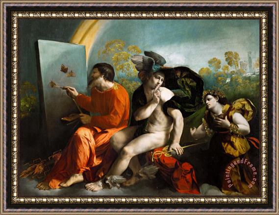 Dosso Dossi Jupiter, Mercury And Virtue Framed Painting