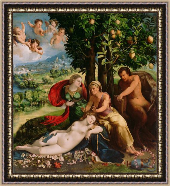 Dosso Dossi Mythological Scene 1524 Framed Painting