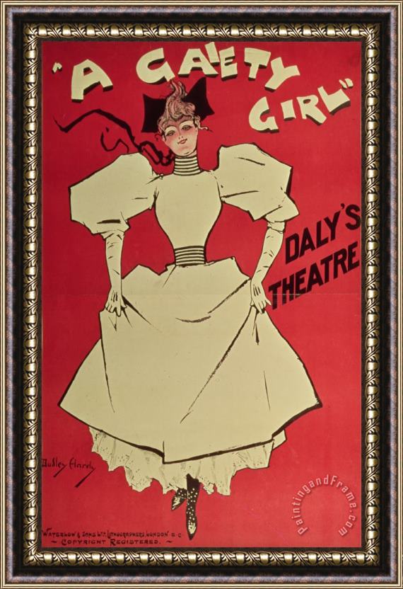 Dudley Hardy Poster advertising A Gaiety Girl at the Dalys Theatre in Great Britain Framed Painting