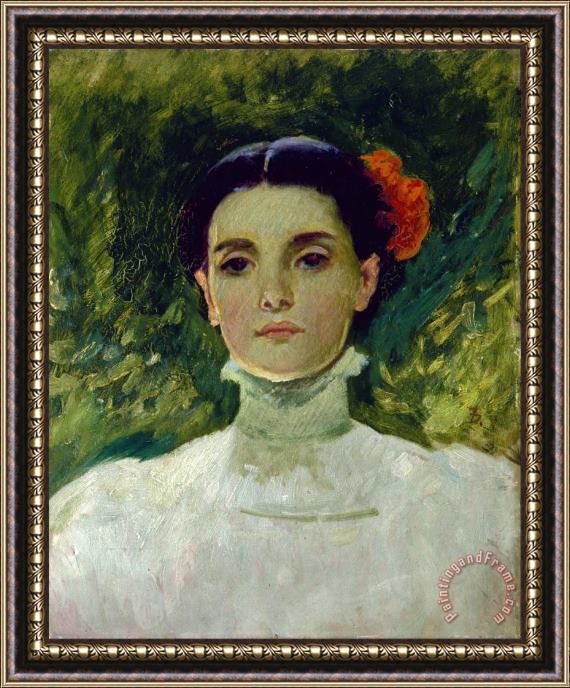 Duveneck, Frank Portrait of Maggie Wilson Framed Painting