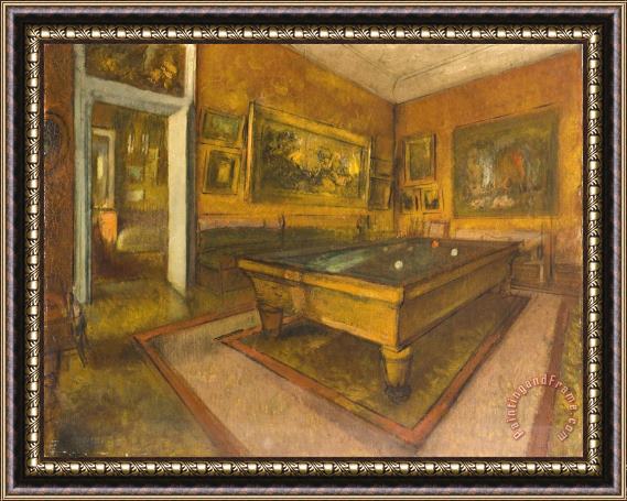 Edgar Degas Billiard Room at Menil Hubert Framed Painting