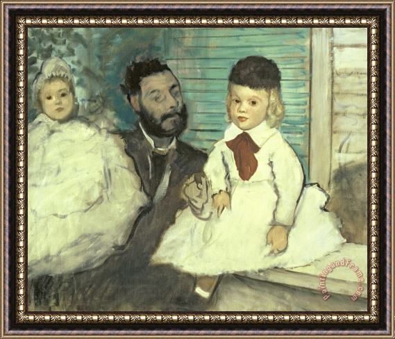 Edgar Degas Comte Le Pic and his Sons Framed Print