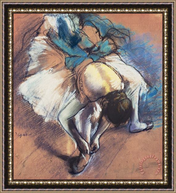 Edgar Degas Dancer Fastening her Pump Framed Print