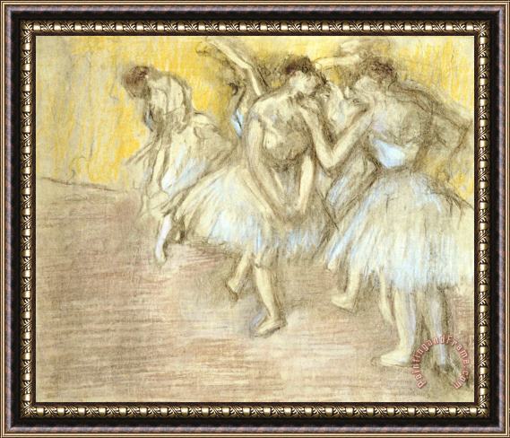 Edgar Degas Five Dancers on Stage Framed Painting
