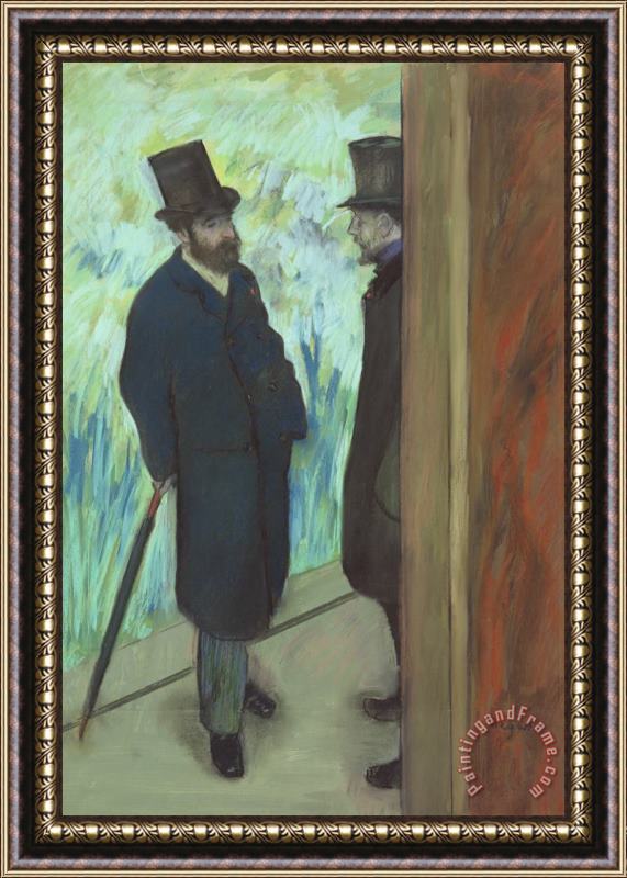 Edgar Degas Friends at The Theatre, Ludovic Halevy (1834 1908) And Albert Cave (1832 1910) Framed Print