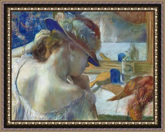 Edgar Degas In Front of the Mirror Framed Painting