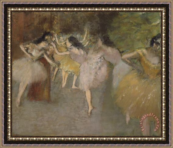 Edgar Degas Rehearsal Before The Ballet Framed Painting