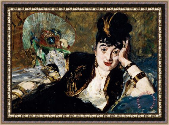 Edouard Manet Lady With Fan Portrait Of Marie Anne De Callias Known As Nina De Callias Framed Print