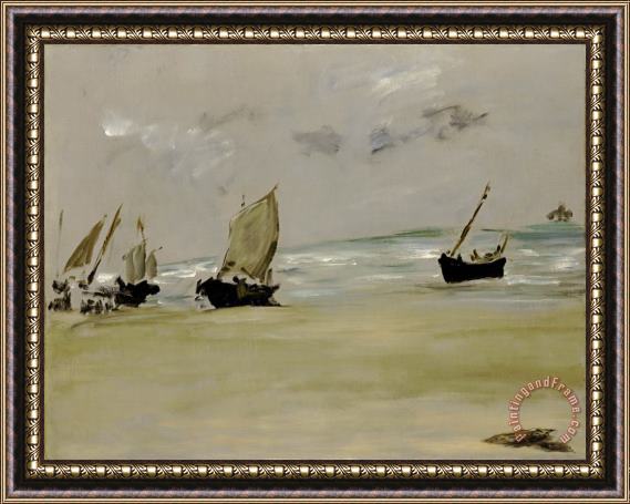Edouard Manet The Beach at Berck Framed Painting