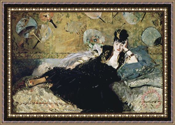 Edouard Manet The Lady with Fans, Portrait of Nina De Callias (1844 84) Framed Painting