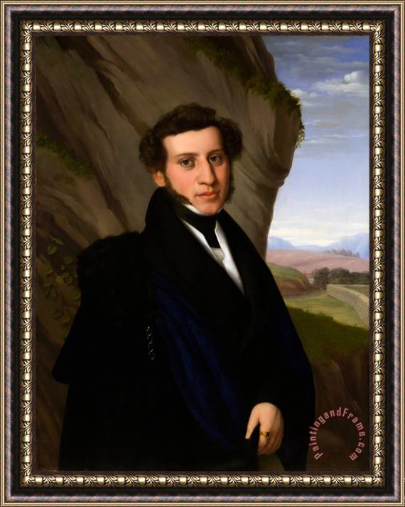 Eduard Friedrich Leybold Portrait of Sam Ehrenstamm Framed Painting
