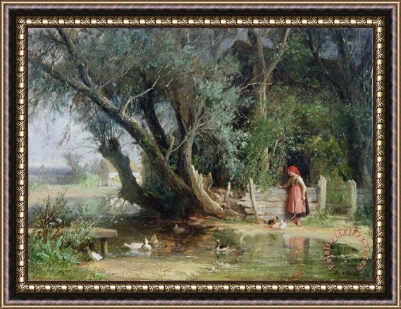 Eduard Heinel The Duck Pond Framed Painting