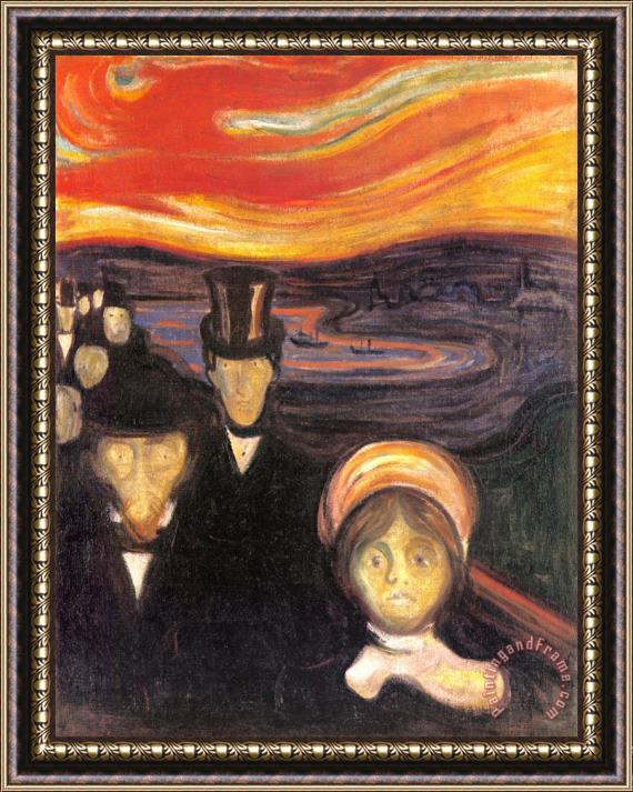 Edvard Munch Anxiety 1894 Framed Painting