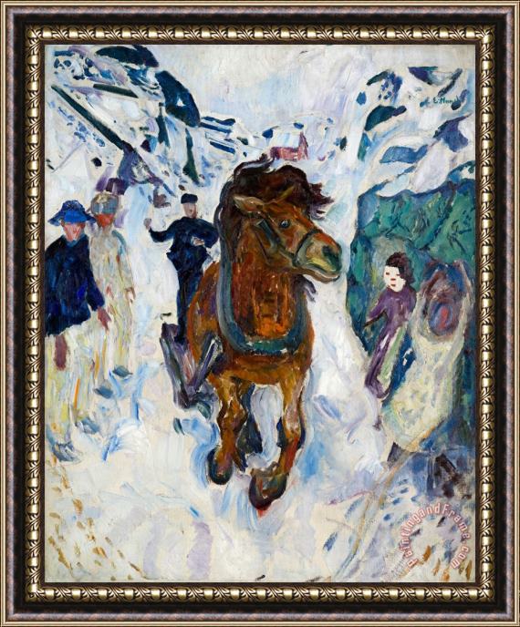 Edvard Munch Galloping Horse Framed Painting