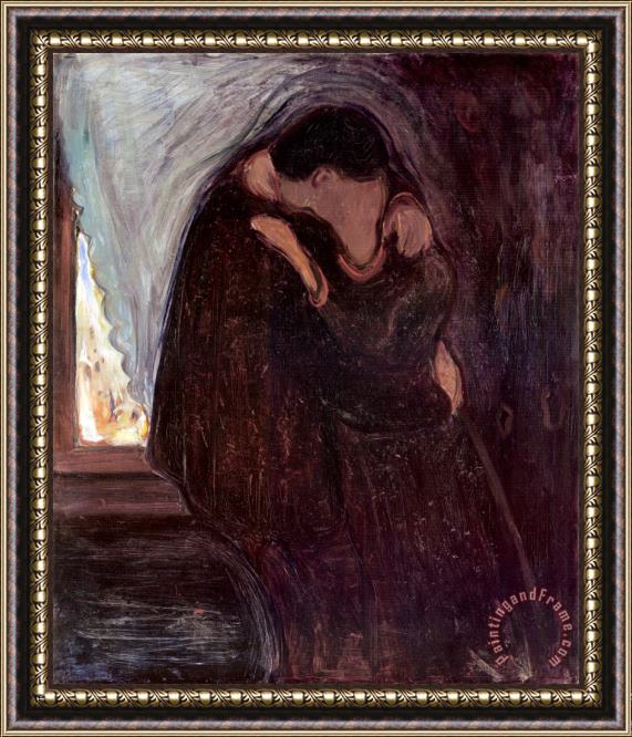 Edvard Munch The Kiss 1897 Framed Print
